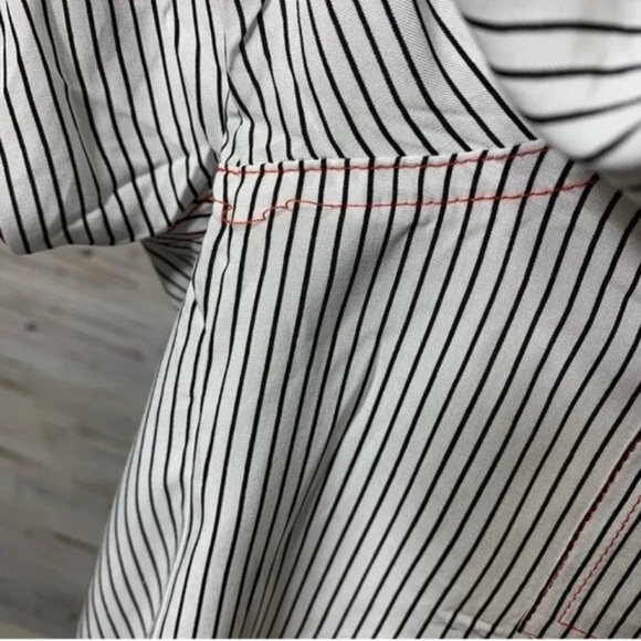 Jane & Delancey Set 2 Blouses White Black Stripes Boyfriend Fit Bundle Top Sz M - Picture 15 of 16